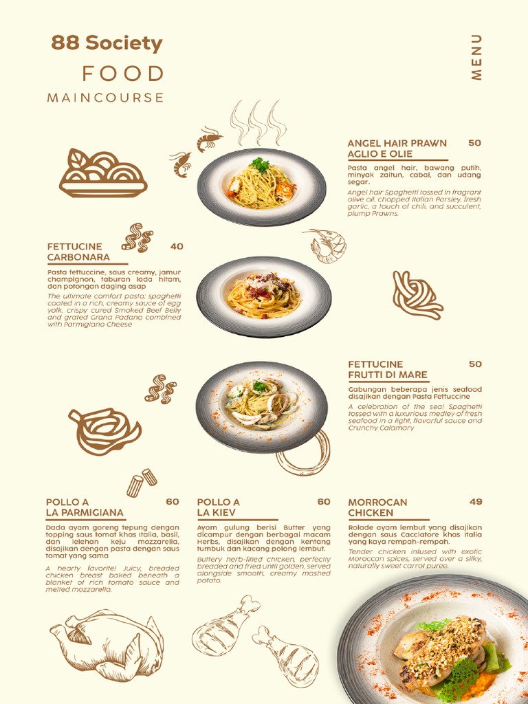 88 Society Menu | PDF