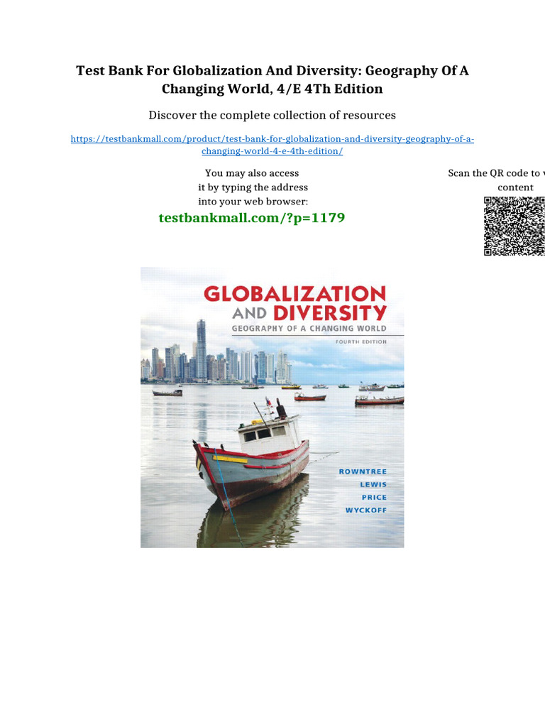 Test Bank for Globalization and Diversity: Geography of a Changing ...