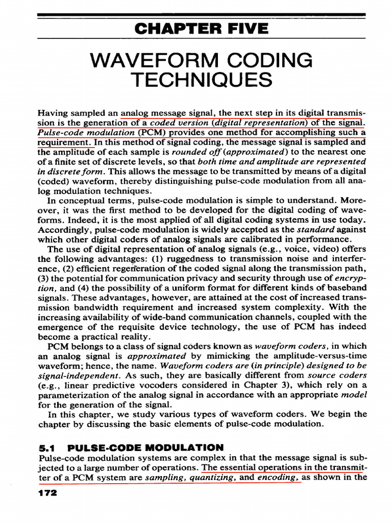 Waveform Coding Technique | PDF