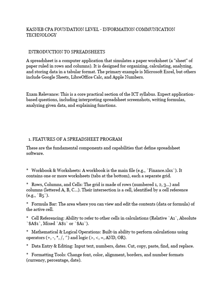 spreadsheet intro | PDF | Spreadsheet | Computer Programming