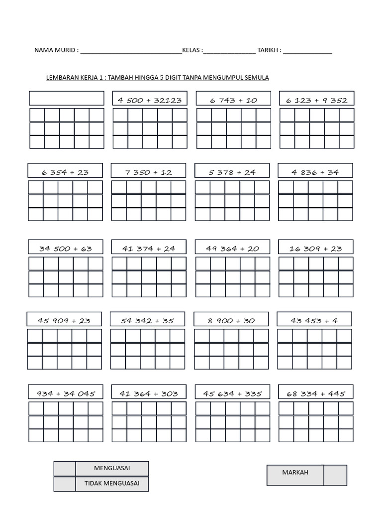 Modul Operasi Tambah | PDF