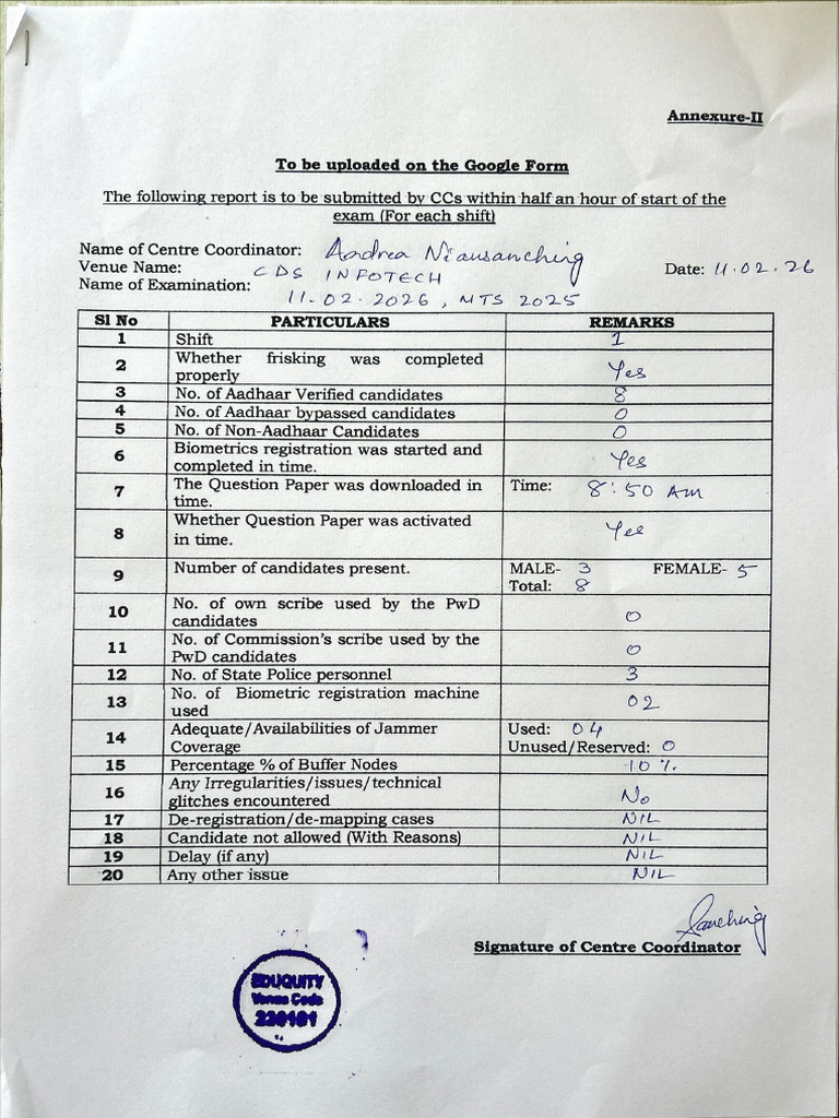 11 - 02 - 26, Exam Report S-1 | PDF
