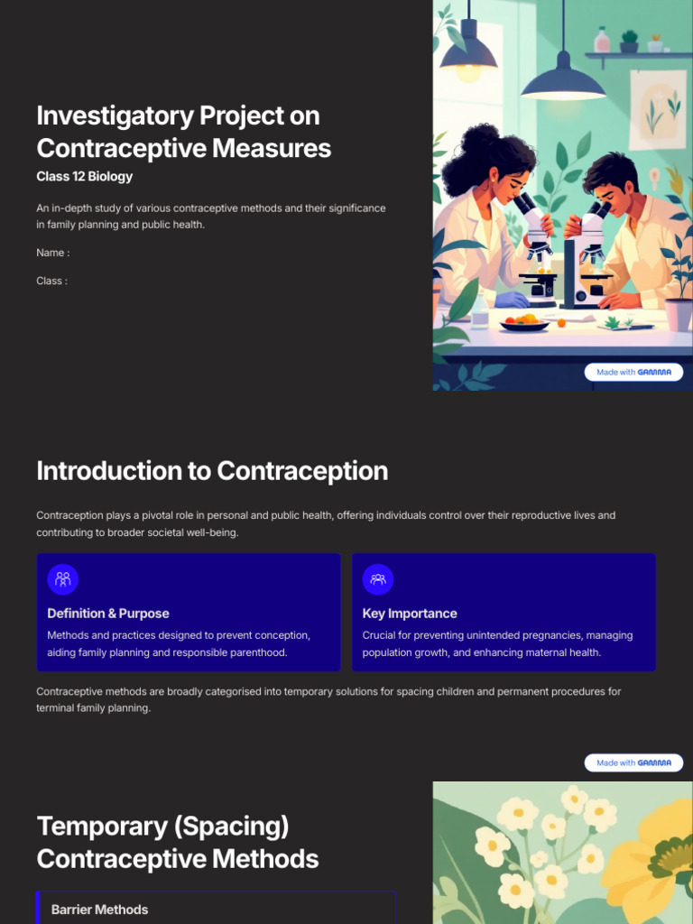 Investigatory Project On Contraceptive Measures | PDF | Birth Control ...