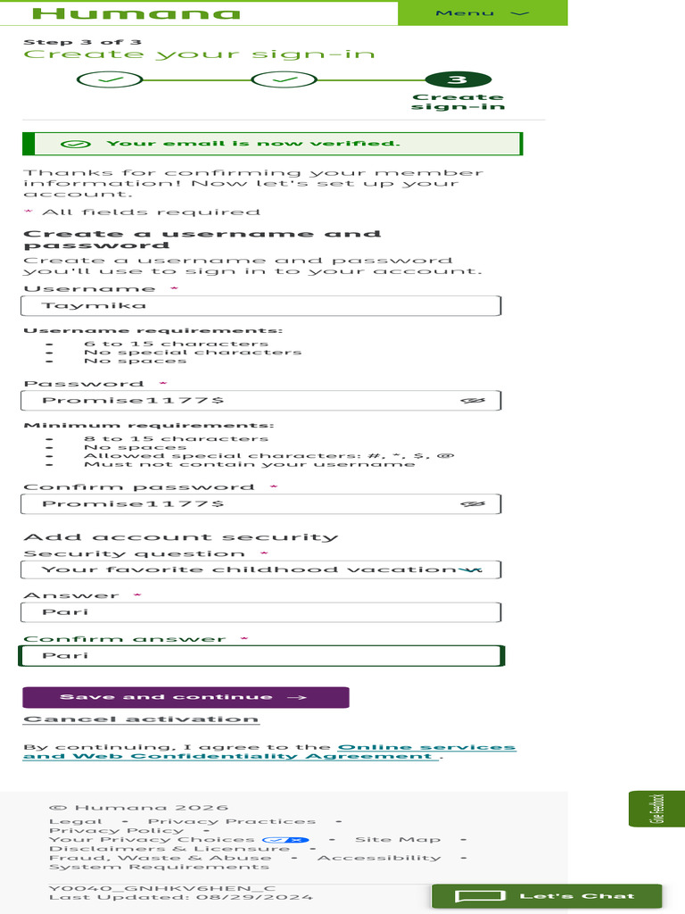 Set Up Account Humana | PDF