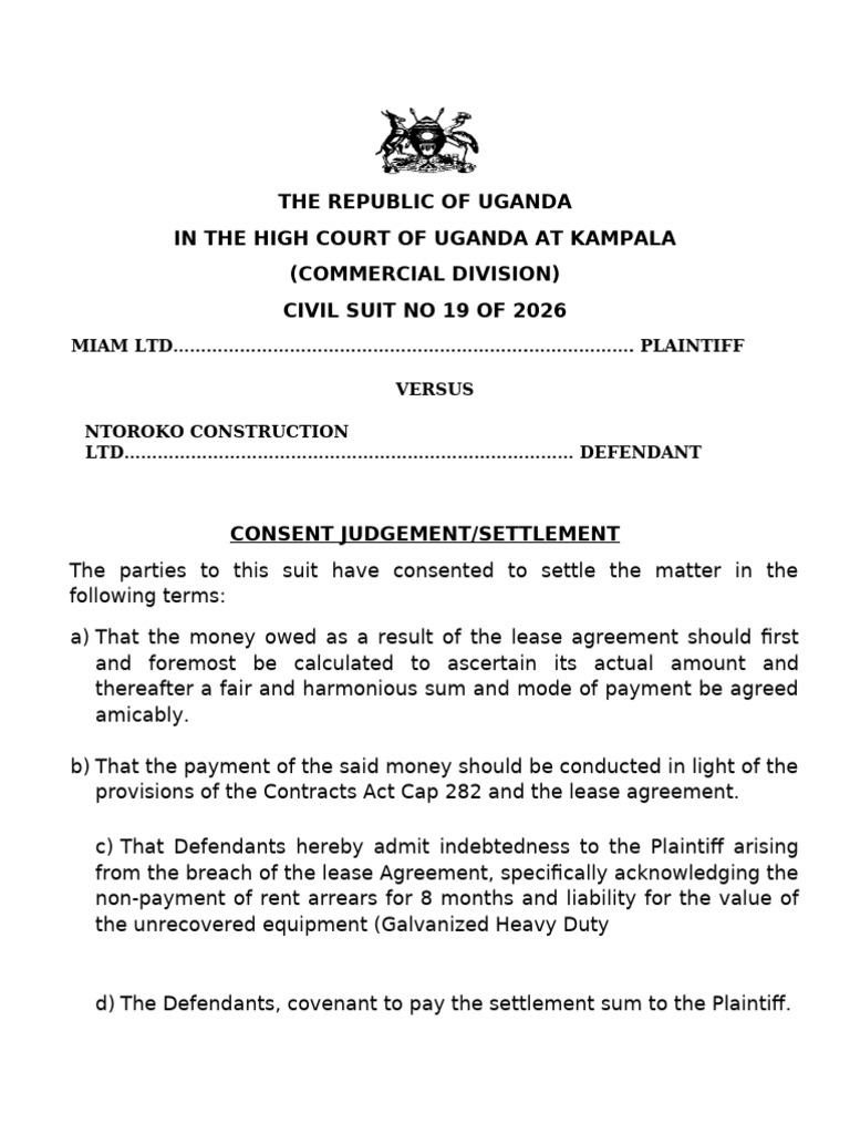 Consent Judgement | PDF