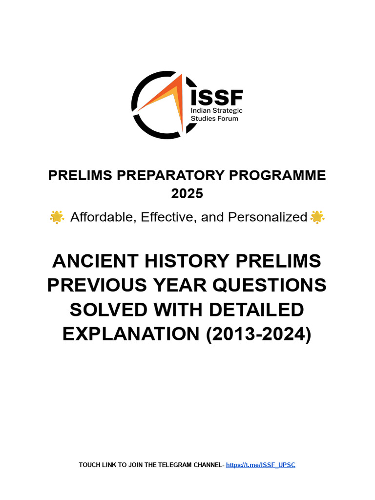 Ancient History Prelims Previous Year Questions Solved With Detailed ...