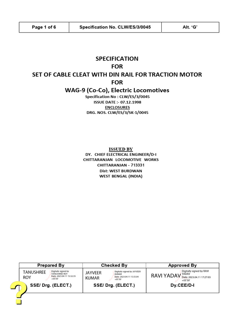 Specification No. CLW - ES.3.0045 | PDF | Screw | Humidity