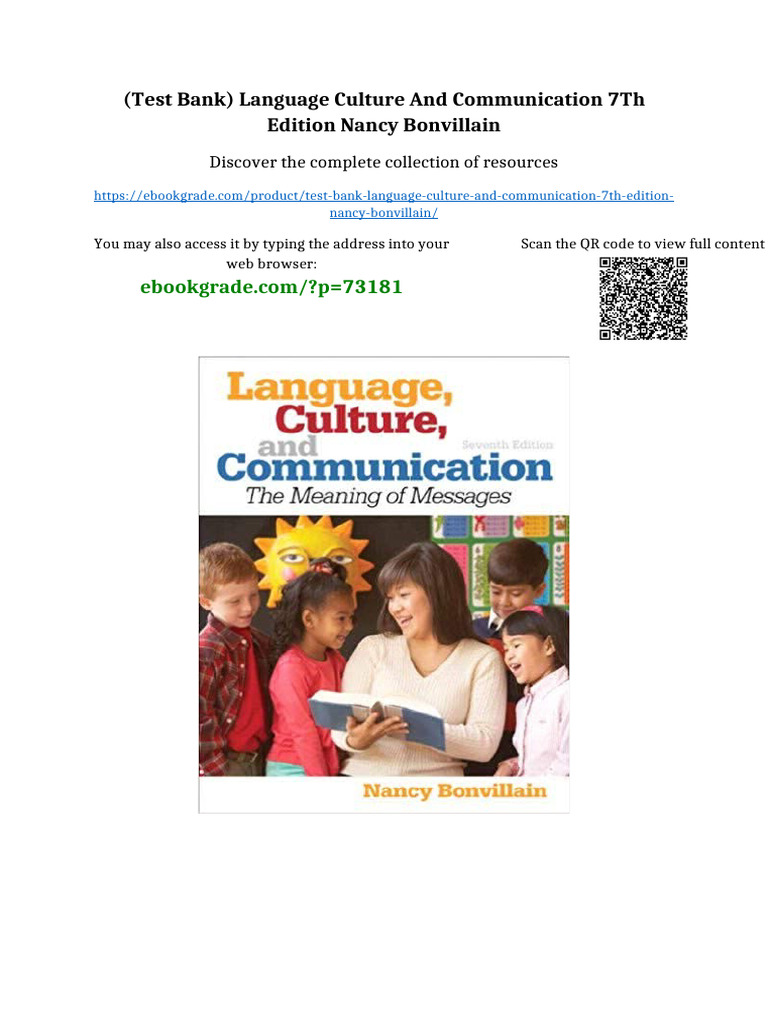 (Test Bank) Language Culture and Communication 7th Edition Nancy ...