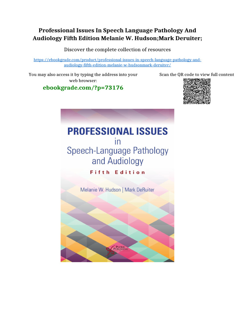 Professional Issues in Speech Language Pathology and Audiology Fifth ...