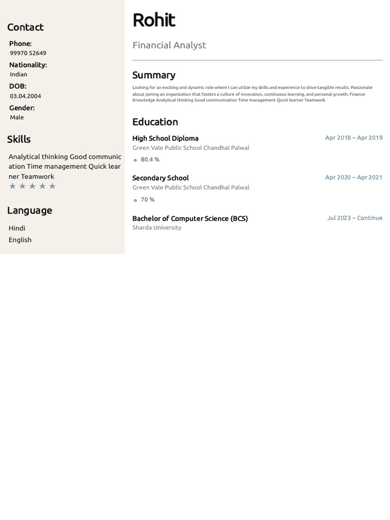 Rohit Resume 734 | PDF