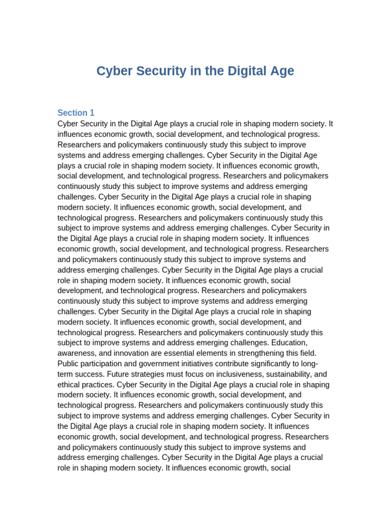 Cyber Security in The Digital Age Set2 | PDF | Sustainability | Innovation