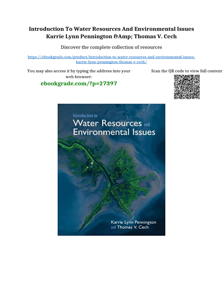 Introduction to Water Resources and Environmental Issues Karrie Lynn ...