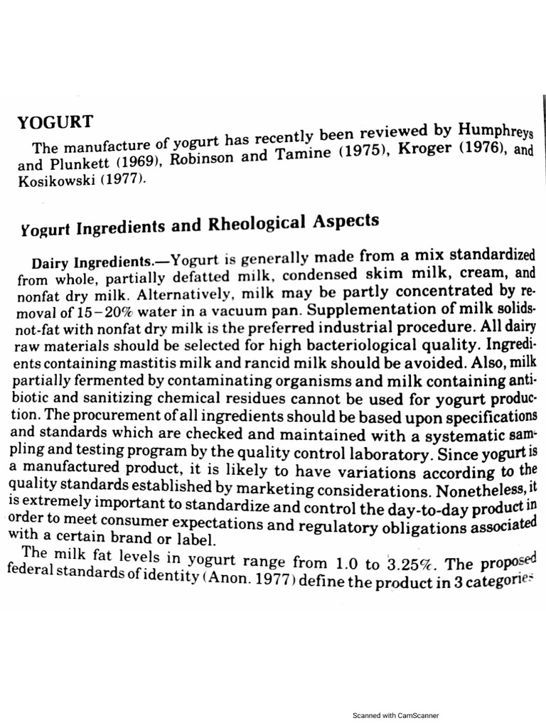 Yogurt | PDF