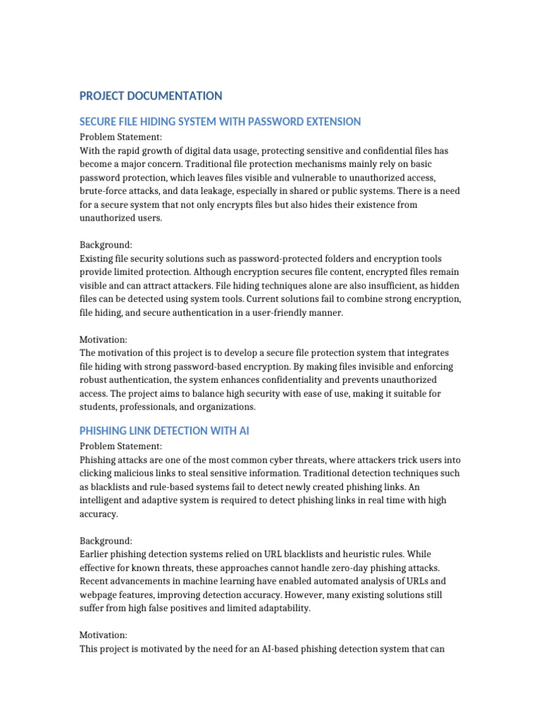 Final 5 to 6 Page Project Documentation | PDF | Security | Computer ...
