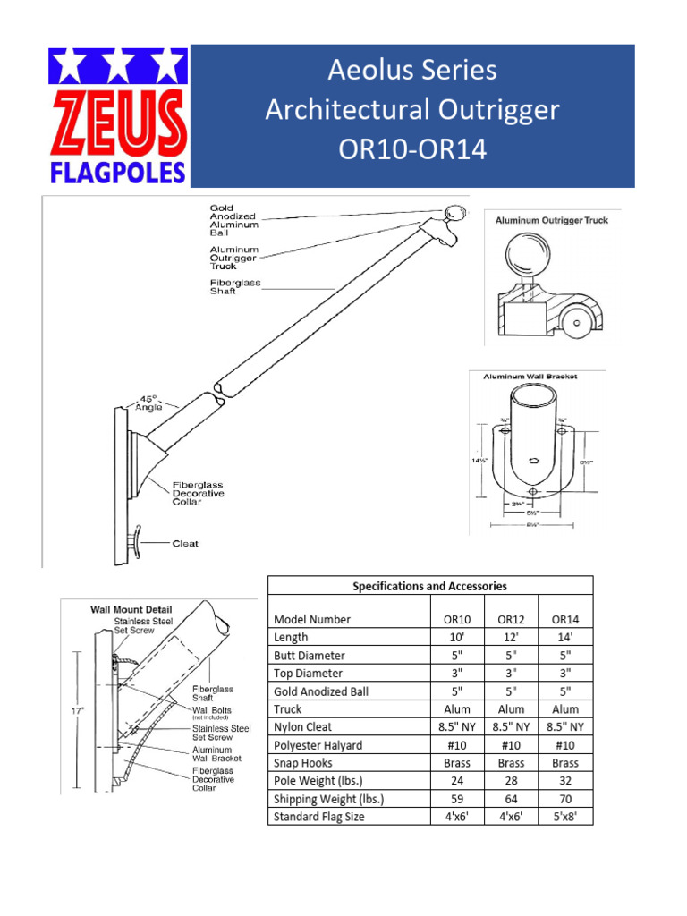 Fiberglass Commercial Outrigger 10-14 Ft. Drawing-And-specs | PDF ...