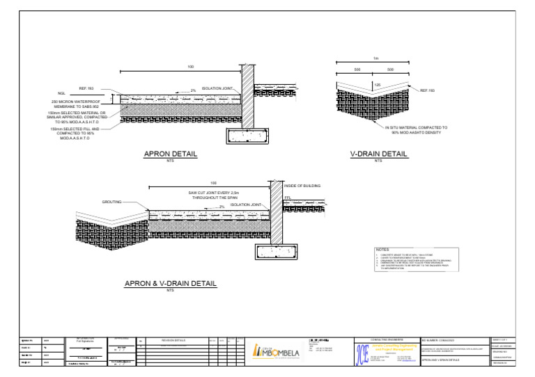 Apron and v-drain Details (1) | PDF | Building Materials | Materials