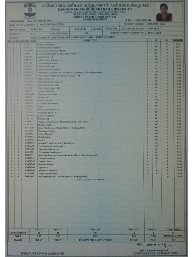All Sem Mark Sheet | PDF