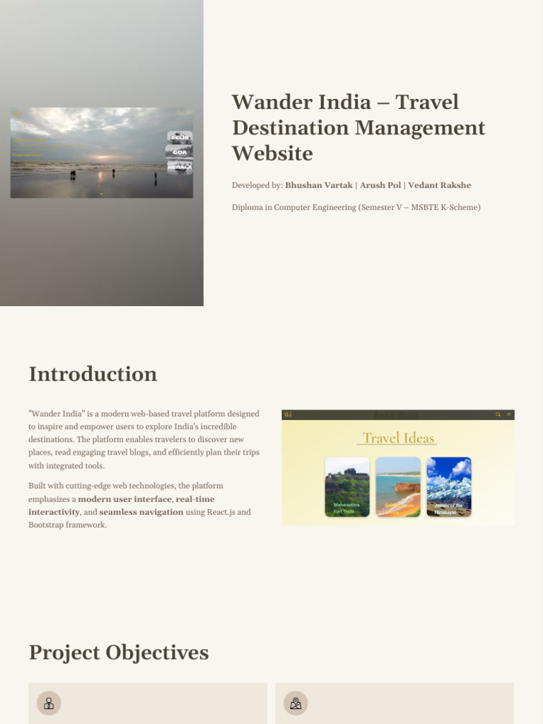 Wander India Travel Destination Management Website | PDF | Responsive ...