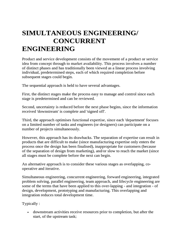 Simultaneous Engineering | PDF
