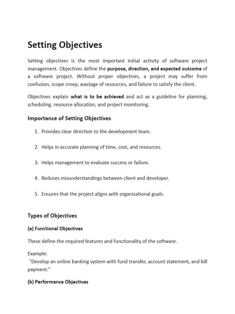 SPM UNIT 1 OBjective Setting | PDF | Net Present Value | Project Management