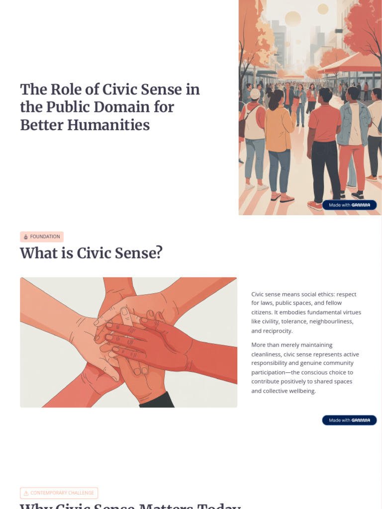 The Role of Civic Sense in The Public Domain For Better Humanities ...