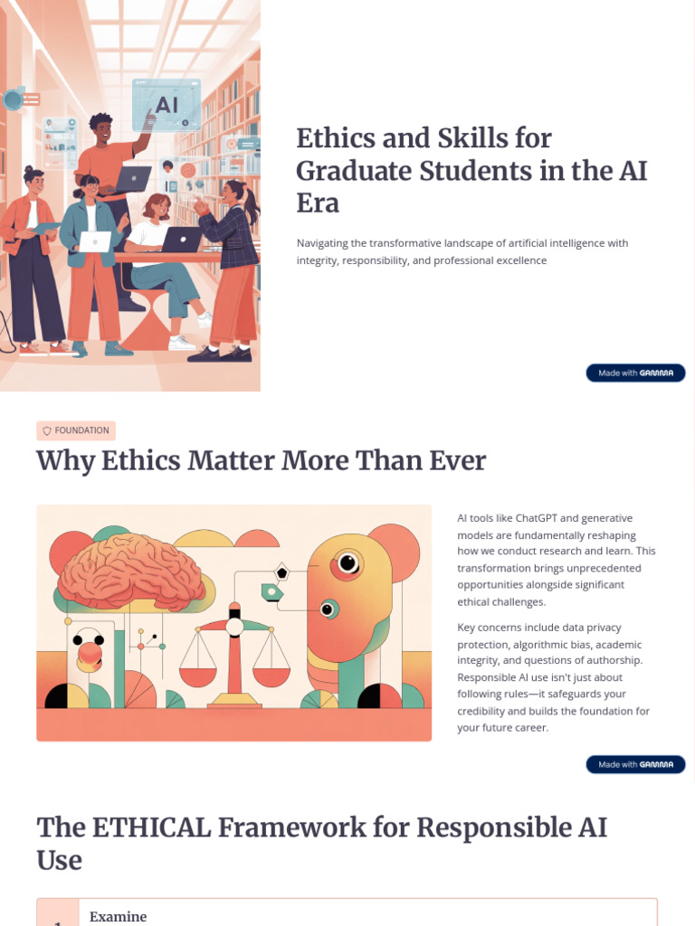 Ethics and Skills for Graduate Students in the AI Era | PDF ...