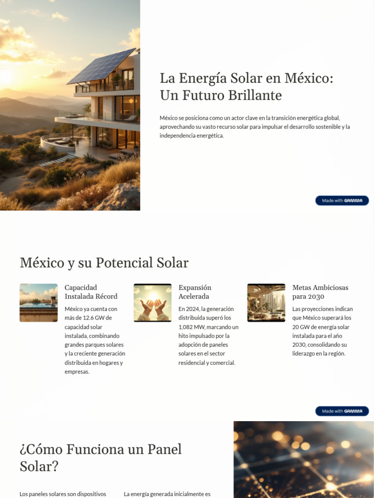 La Energia Solar en Mexico Un Futuro Brillante | PDF | Energía solar ...