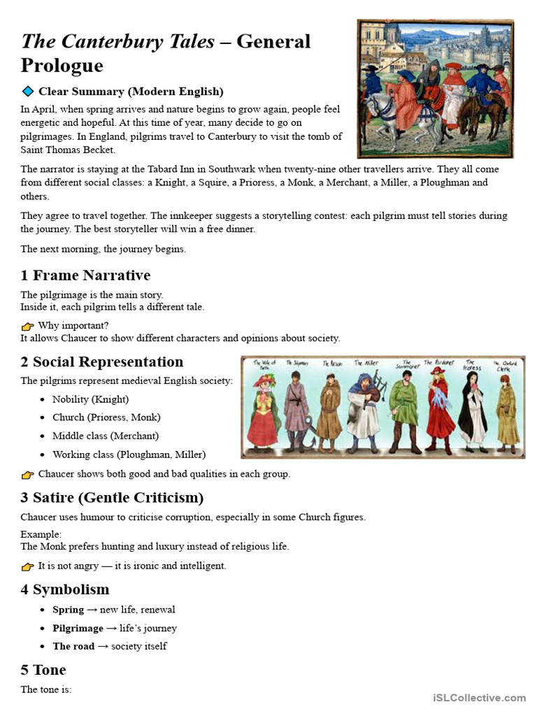 Chaucer - Canterbury Tales - The Prologue (Simplified) | PDF | The ...