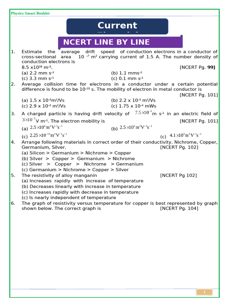 43072 D13 Current Electricity | PDF | Electric Current | Electrical ...
