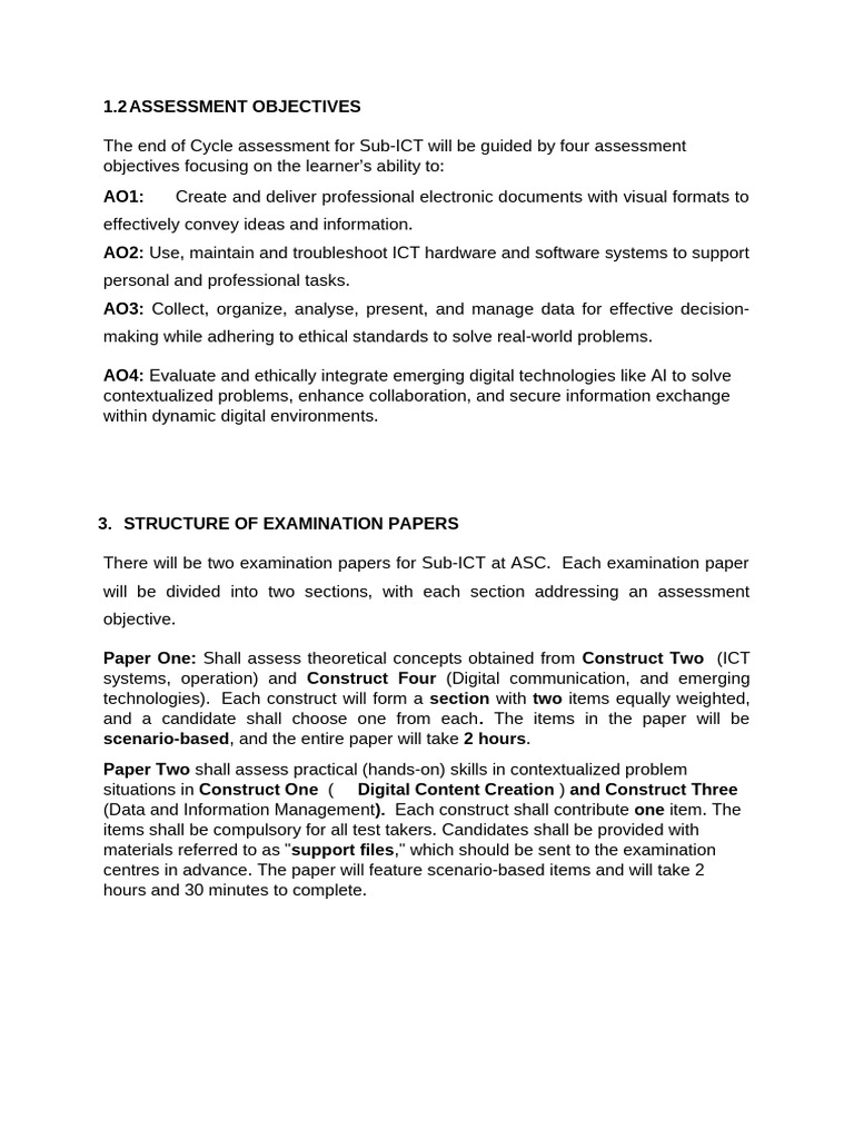 ICT UACE Sample Paper | PDF | Educational Technology | Information And ...