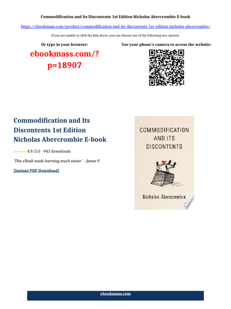 Commodification and Its Discontents 1st Edition Nicholas Abercrombie ...