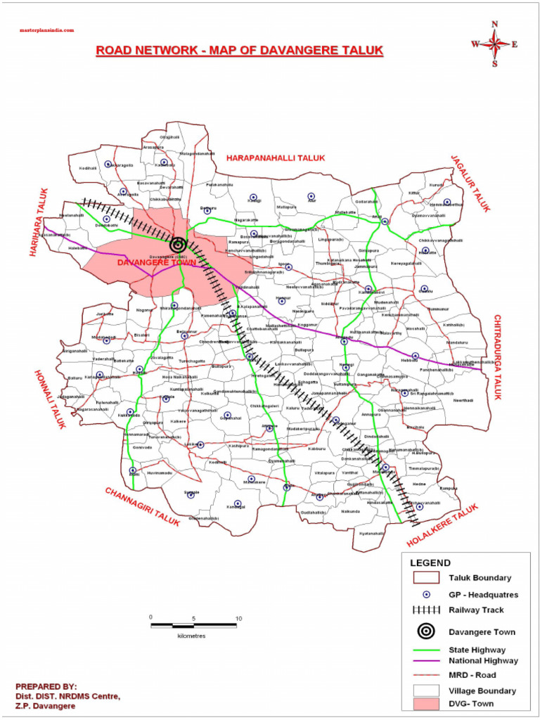 Davangere Taluk Road Network Map | PDF