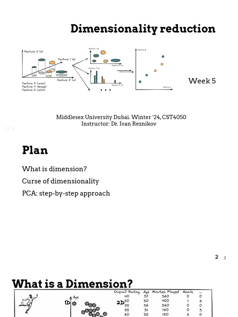 Lecture 5. Dimension Reduction PDF | PDF | Principal Component Analysis ...