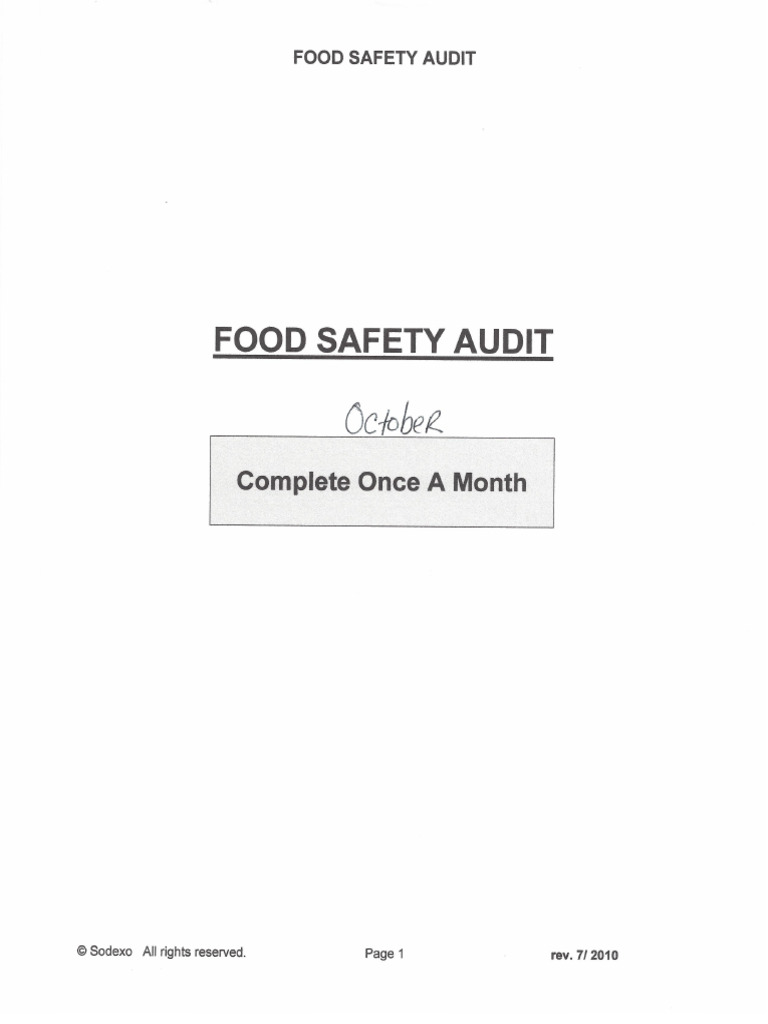 Oct Food Safety Audit | PDF
