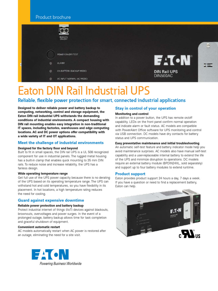 Eaton Din Rail Ups Brochure BR153157EN | PDF | Computing | Computer ...