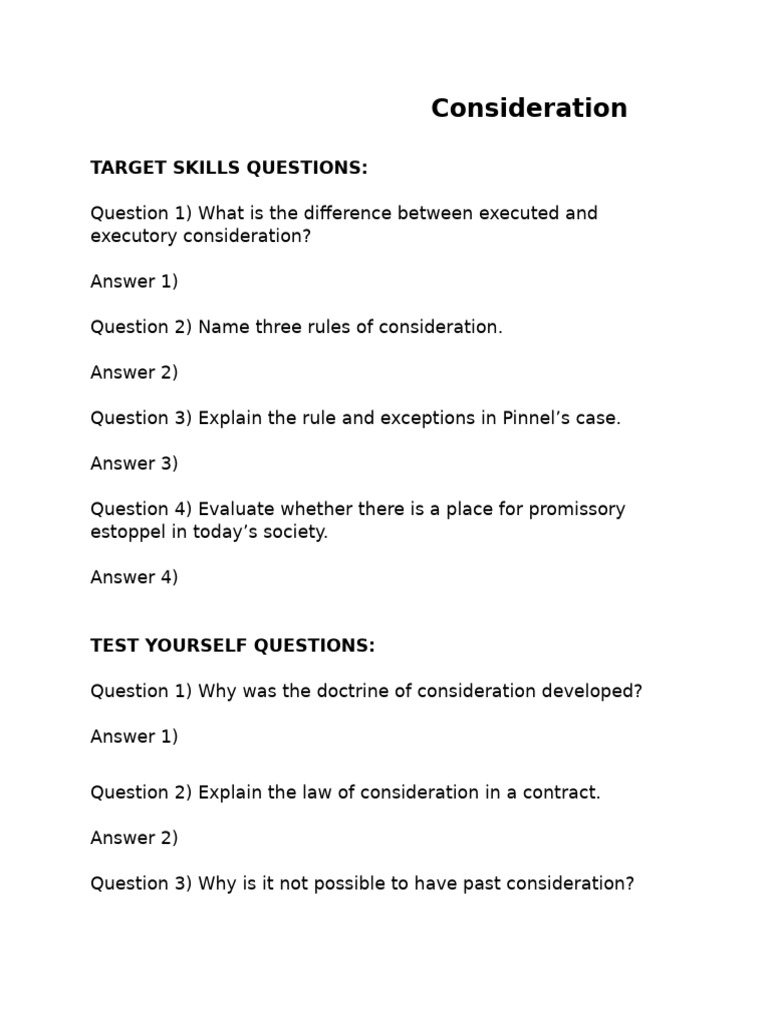 Chapter 26 - Consideration | PDF