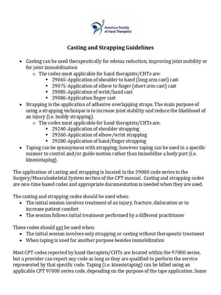 Casting and Strapping Guidelines | PDF | Medical Specialties ...