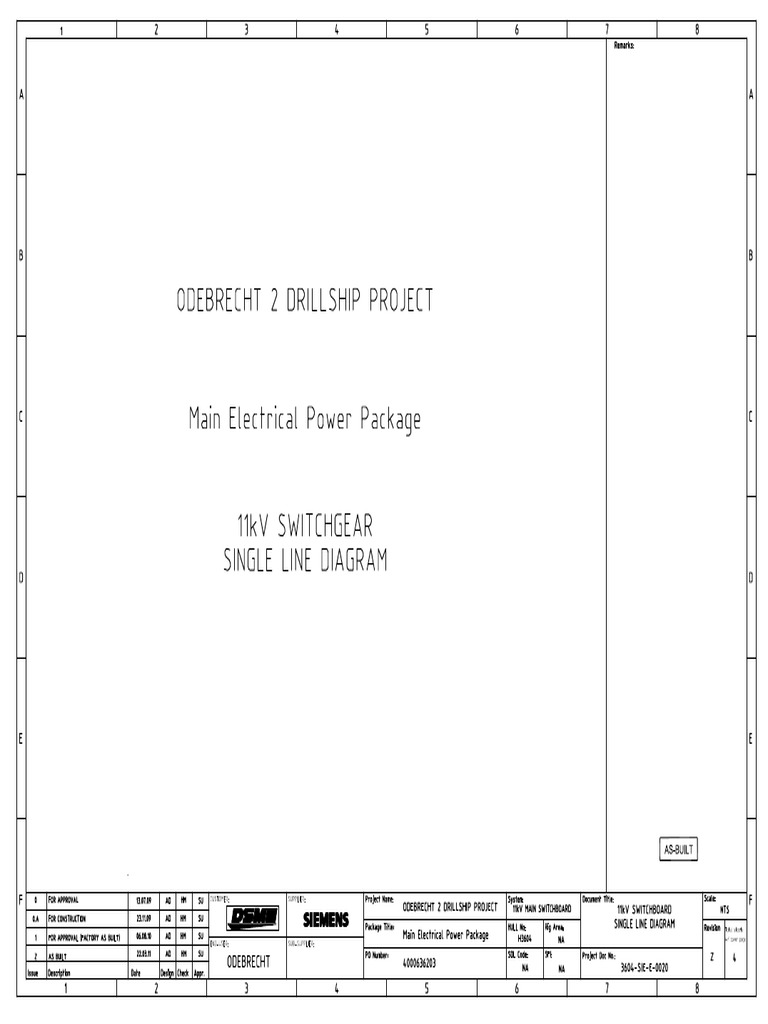 3 - 11kV SWG Single Line Diagram - Siemens | PDF