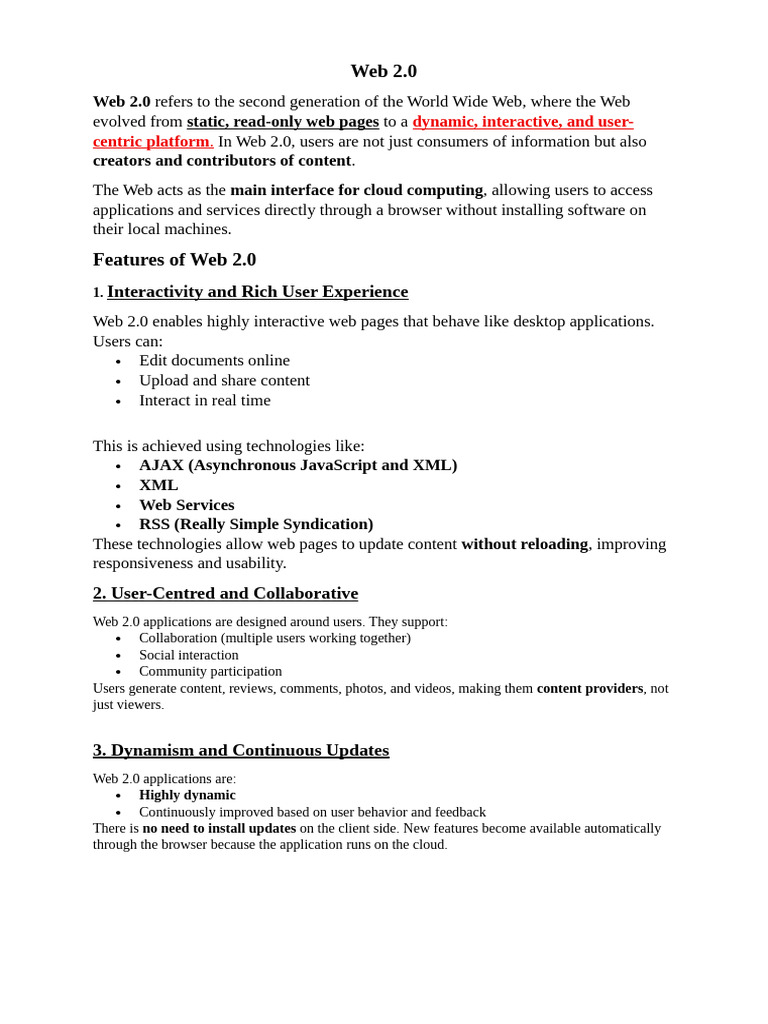 Unit-1 Notes (Part-2) | PDF | Cloud Computing | Web 2.0