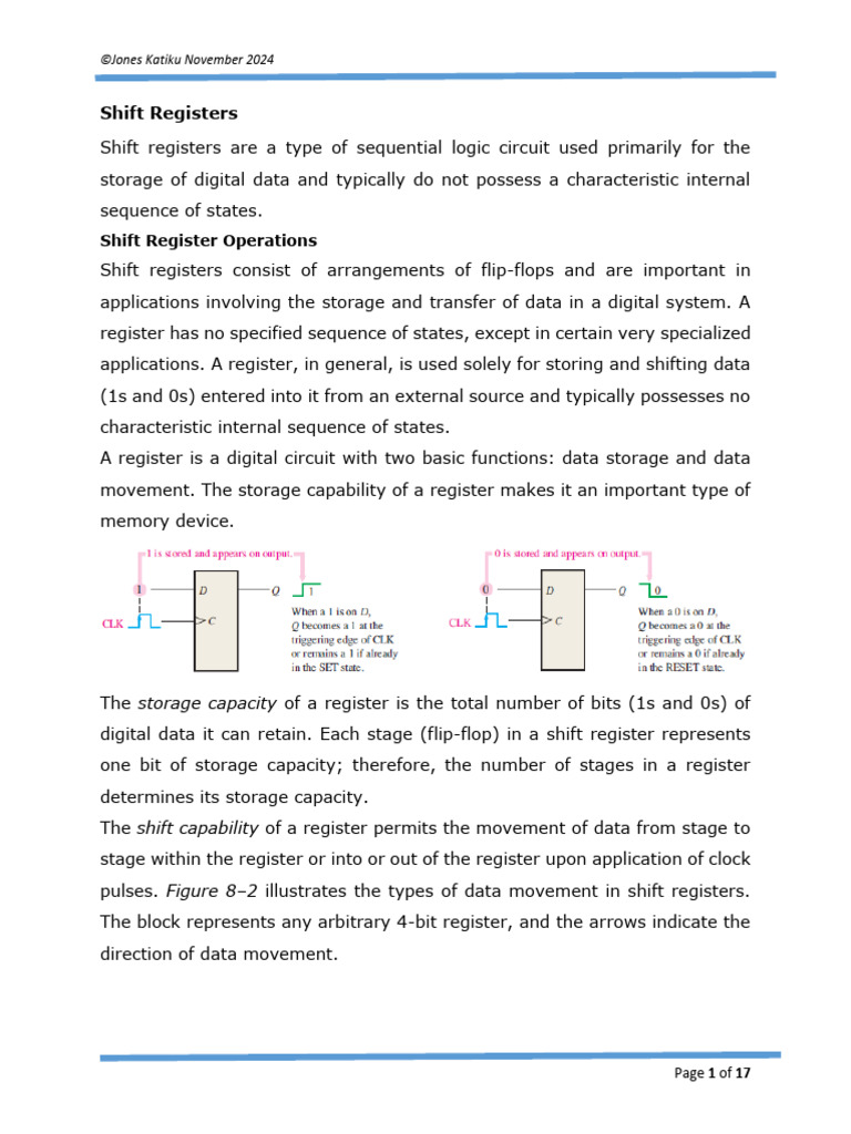 Shift Registers & Their Applications | PDF | Computer Engineering ...