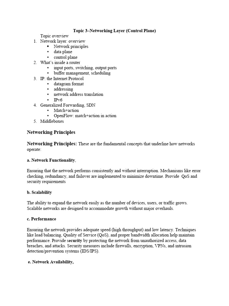 Topic Three - Network Layer (Data Plane) - 1 | PDF | Computer Network ...