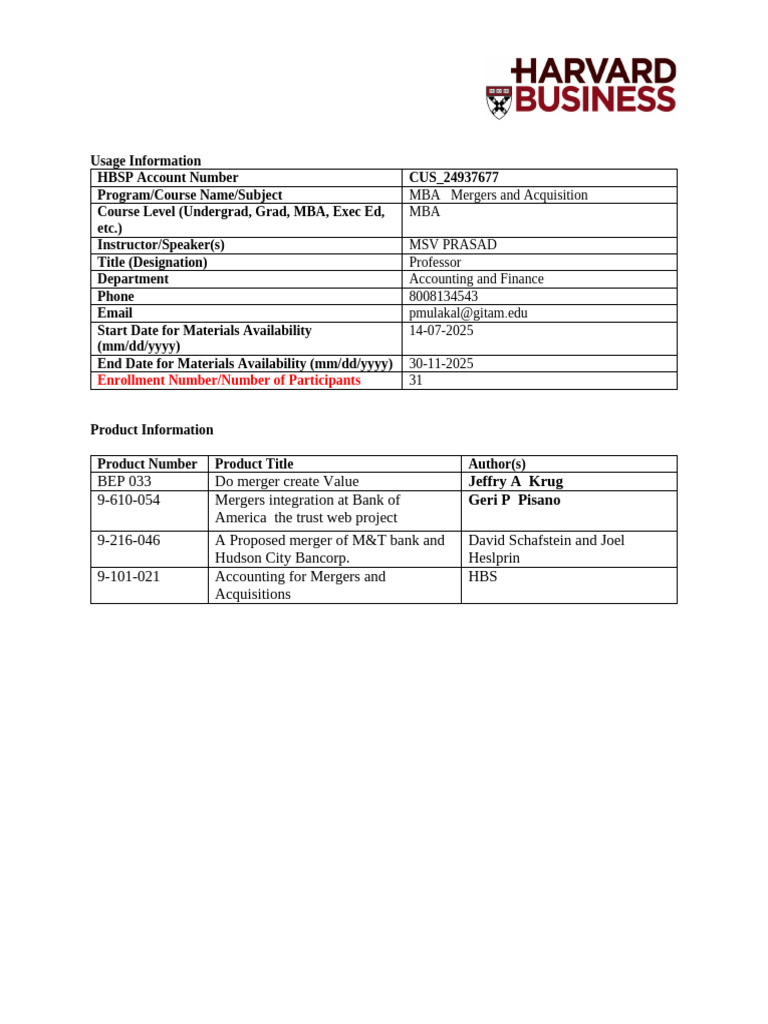 Harvard Case Order Form | PDF