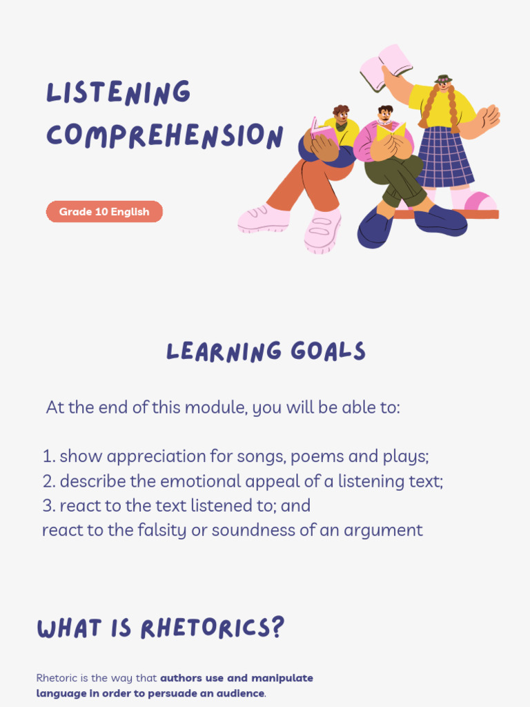 Listening Comprehension | PDF | Rhetoric | Communication