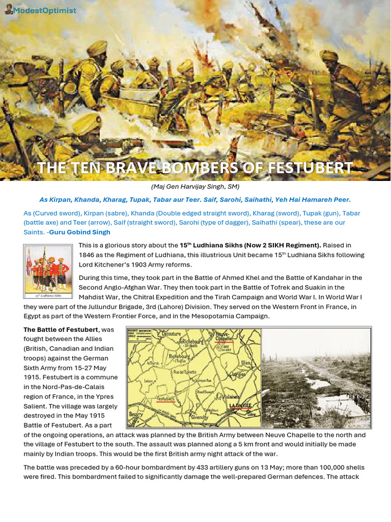 10 Brave Men of Festubert | PDF | Trench Warfare | Military Operations