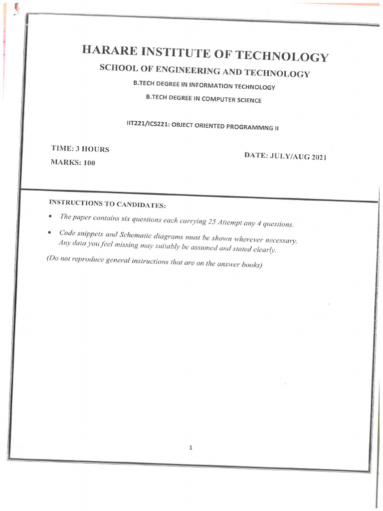 Oop 2 - Iit 221 | PDF