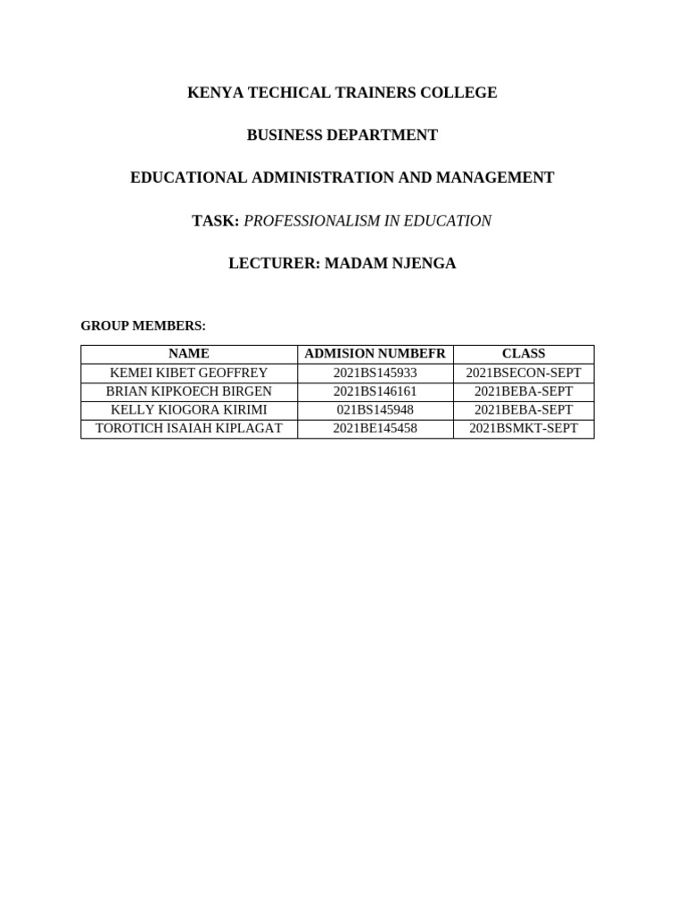 Professionalism in Education | PDF | Teachers | Learning