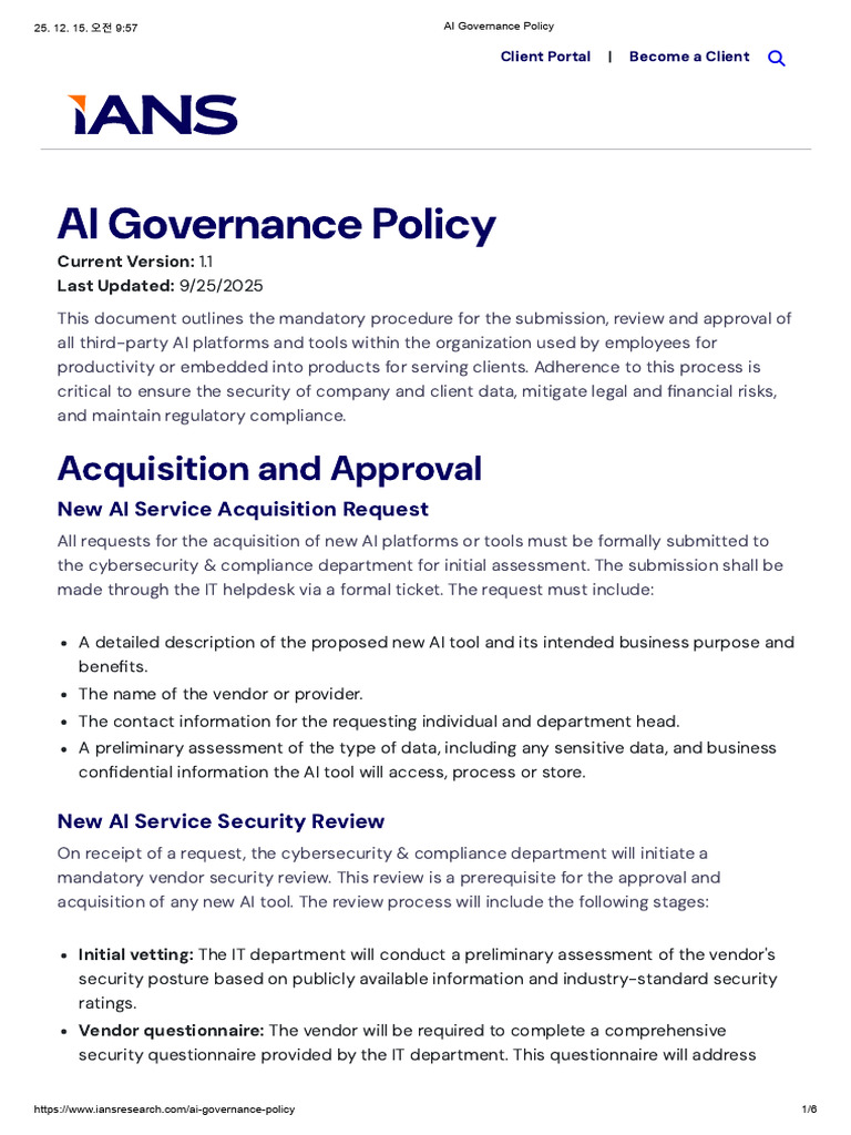 AI Governance Policy | PDF | Artificial Intelligence | Intelligence (AI ...