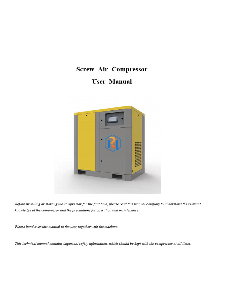 Screw Air Compressor User Manual 操作手册 | PDF | Power Inverter ...