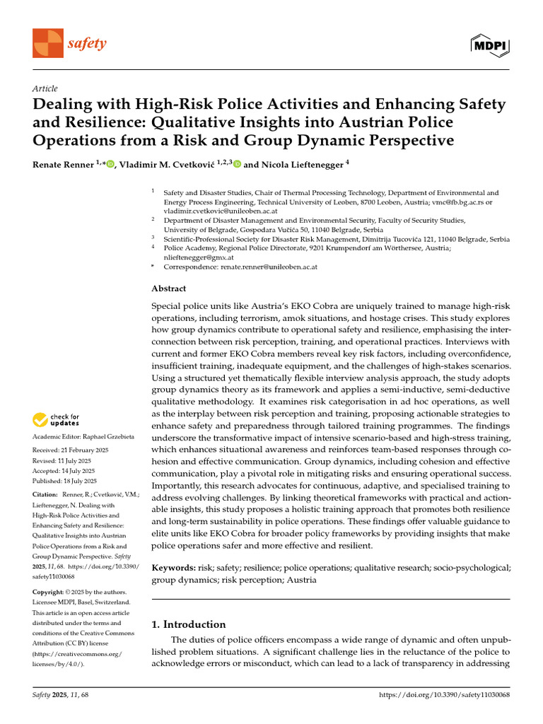 Dealing With High-Risk Police Activities and Enhancing Safety and ...