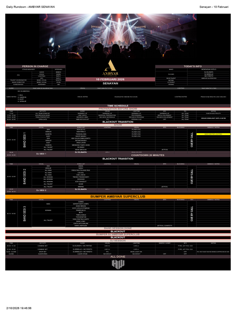 Daily Rundown - AMBYAR SENAYAN - Senayan - 10 Februari | PDF